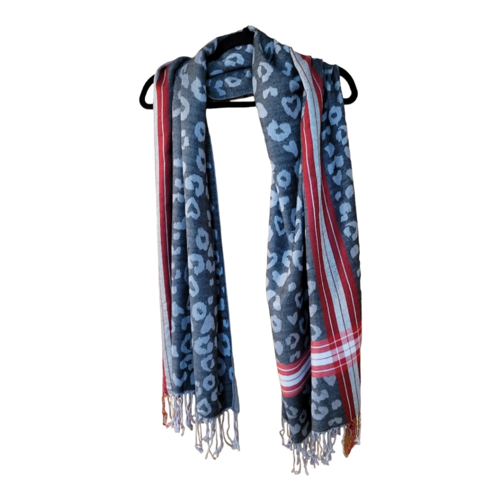 Olsen Wrap/Scarf - Leo & Border Print